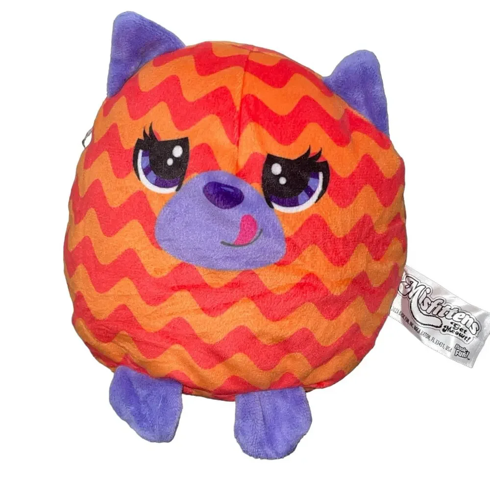 Misfittens Cat Plush Get Meowt of Here Orange Purple Stuffed Animal Kitten 9